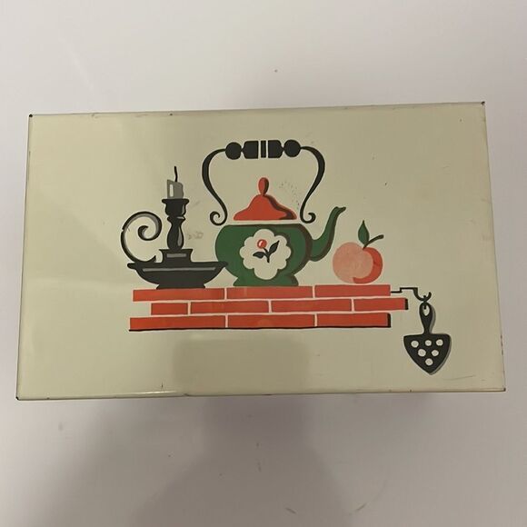 Vtg Kitschy mid Century Stylecraft tin recipe box - Picture 3 of 9